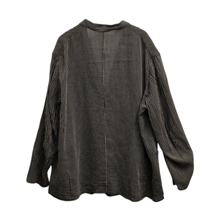 COMOLI 26SS ストライプ ジャケット 1 D01-01035 コモリ COMOLI（コモリ） COMOLI 26SS ジャケット D01-01035 カーキ×ブラック