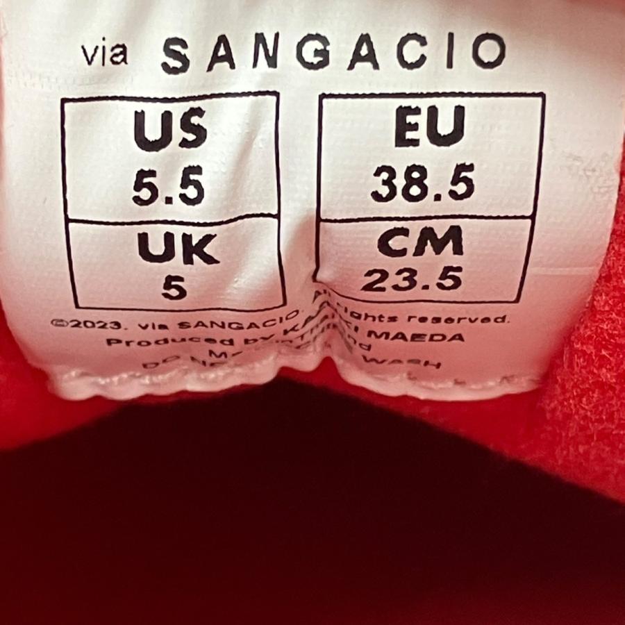 サンガッチョ SANGACIO にゅ YORK スニーカー ホワイト×レッド サイズ