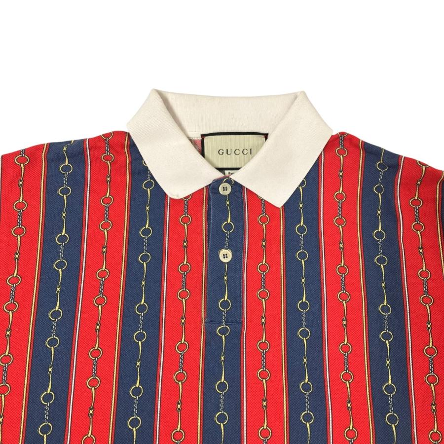GUCCI（グッチ） ポロシャツ 564694 レッド×ネイビー サイズ：M