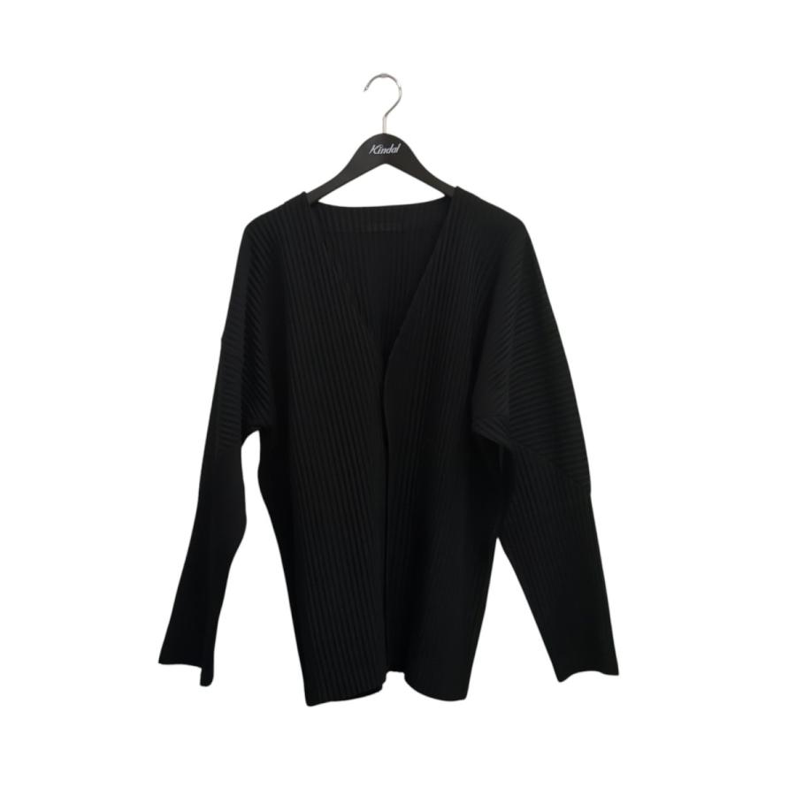 ISSEY MIYAKEカーディガン　オムプリッセ　ブラック美品 HOMME PLISSE ISSEY MIYAKE イッセイミヤケオムプリッセ カーディガン