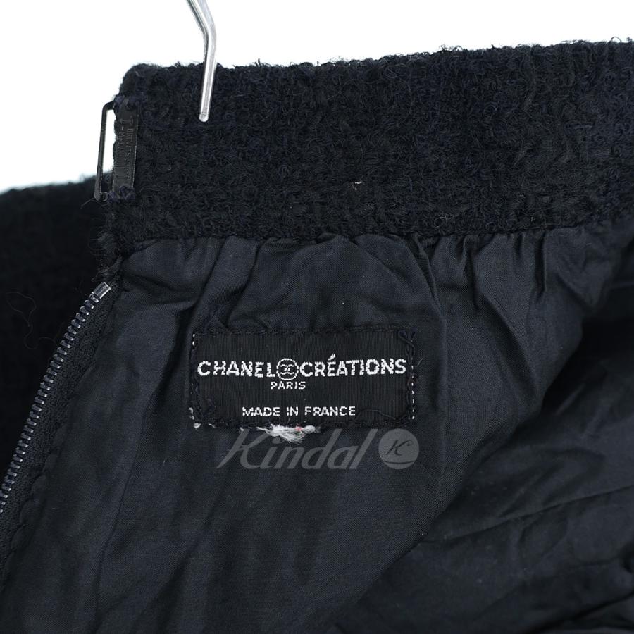 値下げ】CHANEL CREATIONS Vintage ツイードスカート ブラック サイズ 