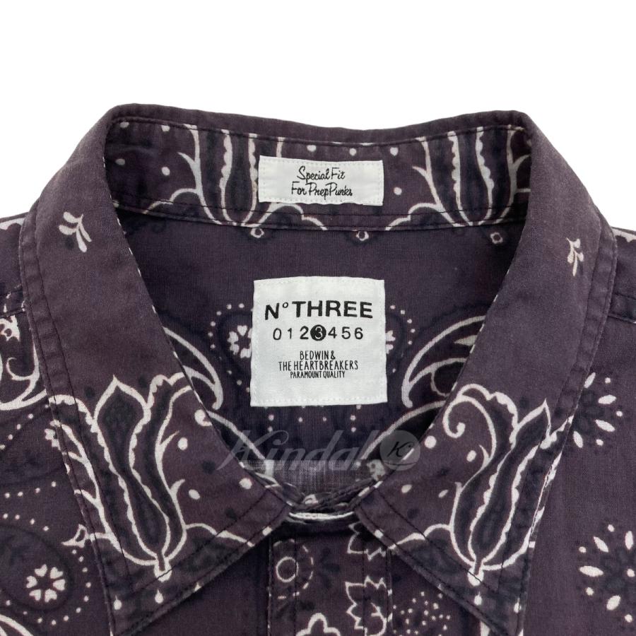 値下げ】BEDWIN ＆ THE HEARTBREAKERS バンダナ柄シャツ パープル 