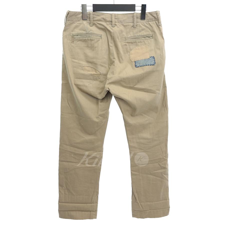 POLO RALPH LAUREN パッチワークチノパン リペア加工 ベージュ POLO RALPH LAUREN パッチワークチノパン リペア加工 ベージュ