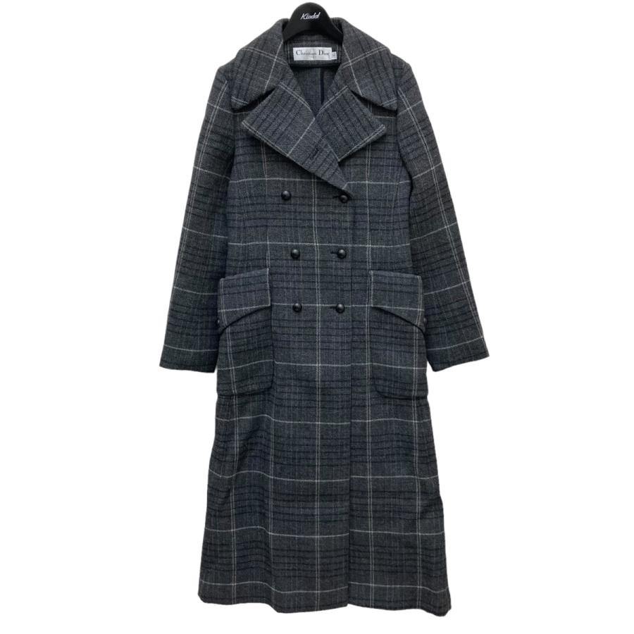 値下げ】Christian Dior チェックロングコート 8F1M20A1036 グレー 