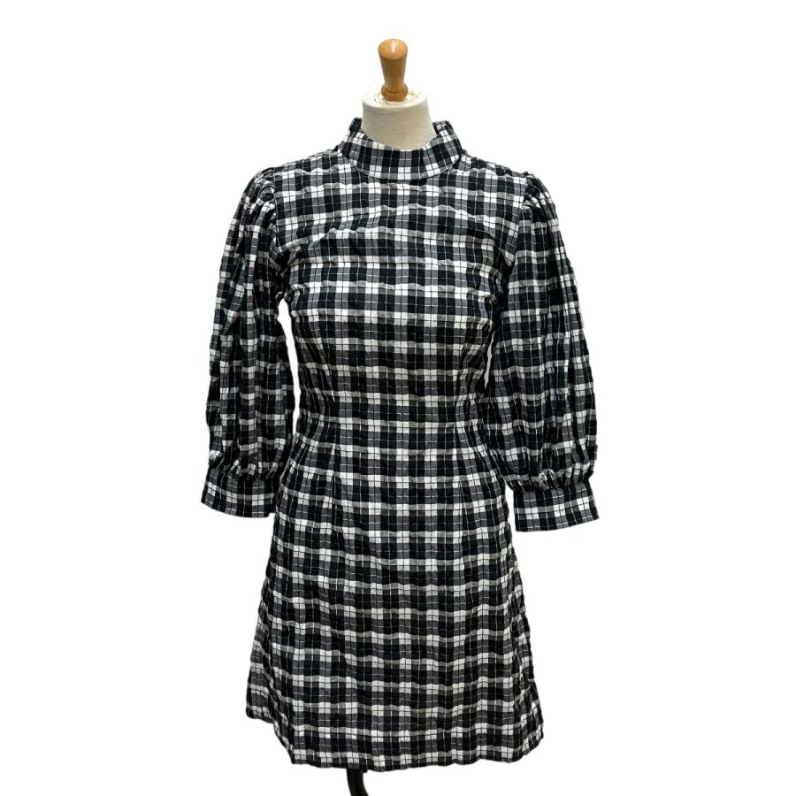ガニー Ganni サッカーチェックワンピース ブラック×ホワイト サイズ  