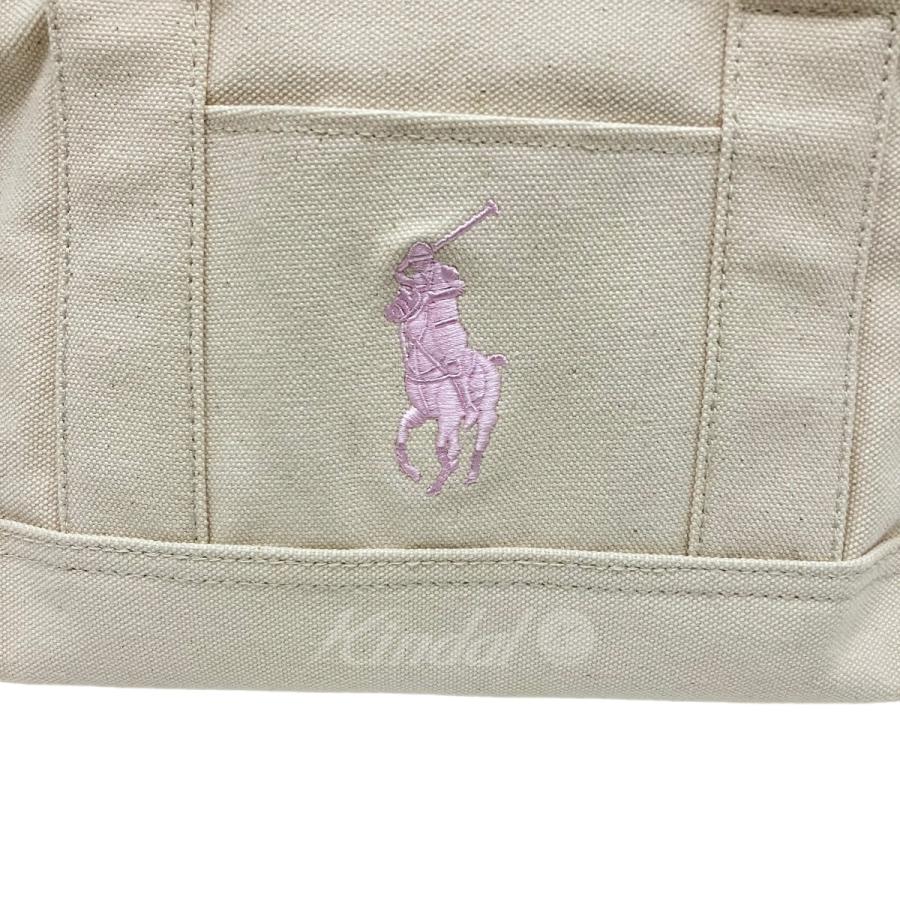 ポロラルフローレン POLO RALPH LAUREN キャンパストートバッグ ホワイト｜kindal｜05