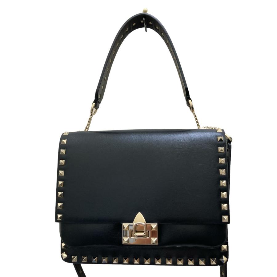 VALENTINO ブラック ショルダーバッグ VALENTINO(ヴァレンチノ) Rockstud shoulder bag ロックスタッズ