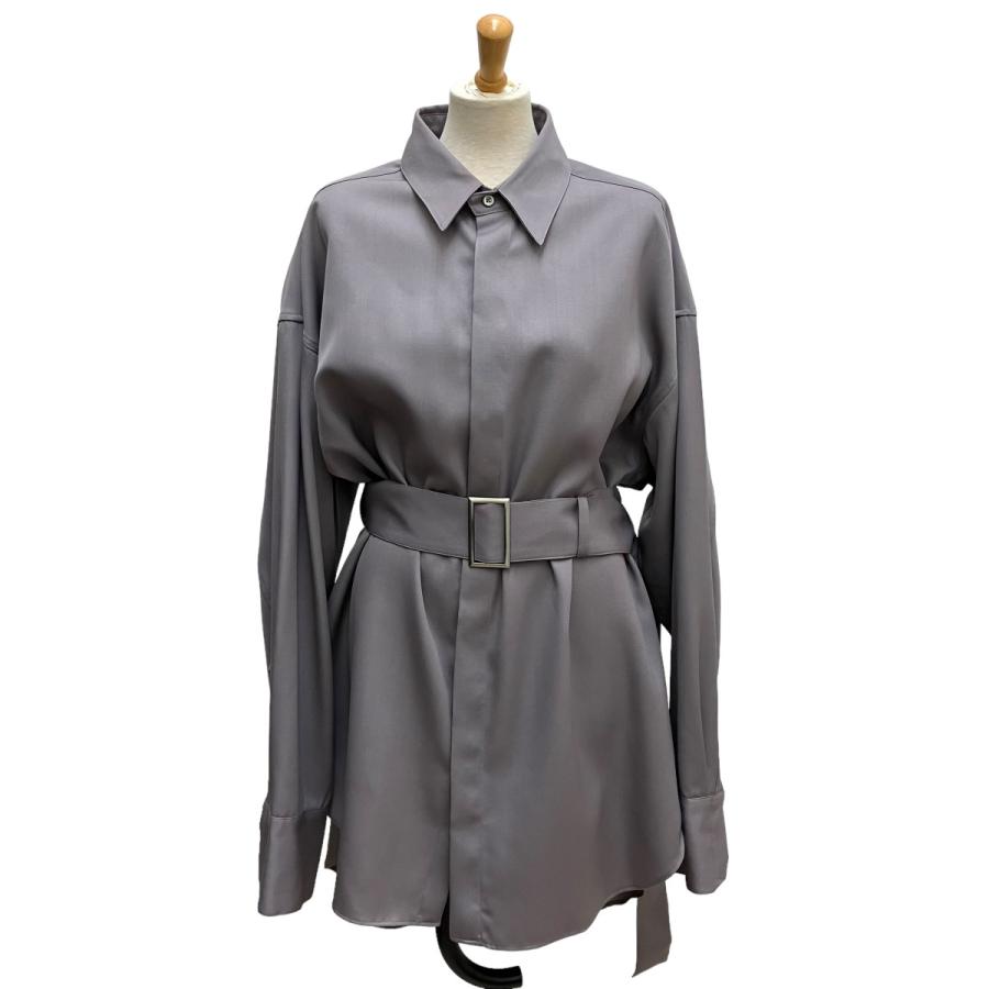 サブレーションズ SUBLATIONS WOOL GABARDINE BELTED SHIRT ベルト付 