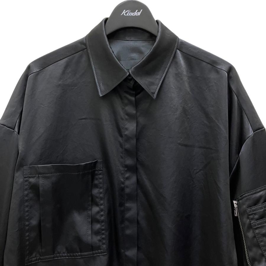 ルシェルブルー LE CIEL BLEU Vintage Satin Military Shirt サテン 