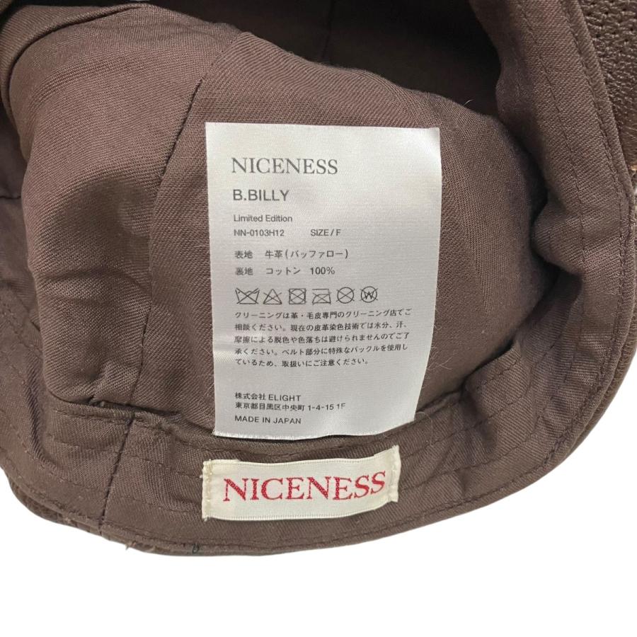 NICENESS ナイスネス レザーキャップ NN-0103H12 ブラウン サイズ：F 
