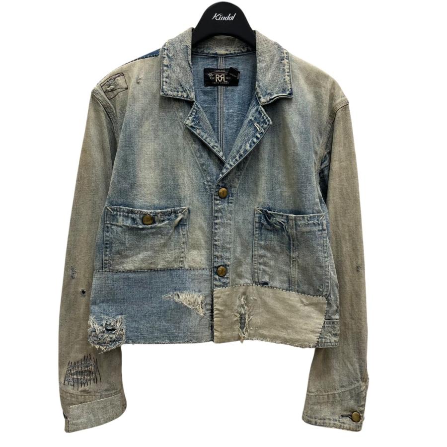美品✨RRL インディゴ デニム テーラードジャケット 微ダメージ加工 M相当 RRL Ralph Lauren（ダブルアールエル） 【値下げ】RRL ユーズド加工