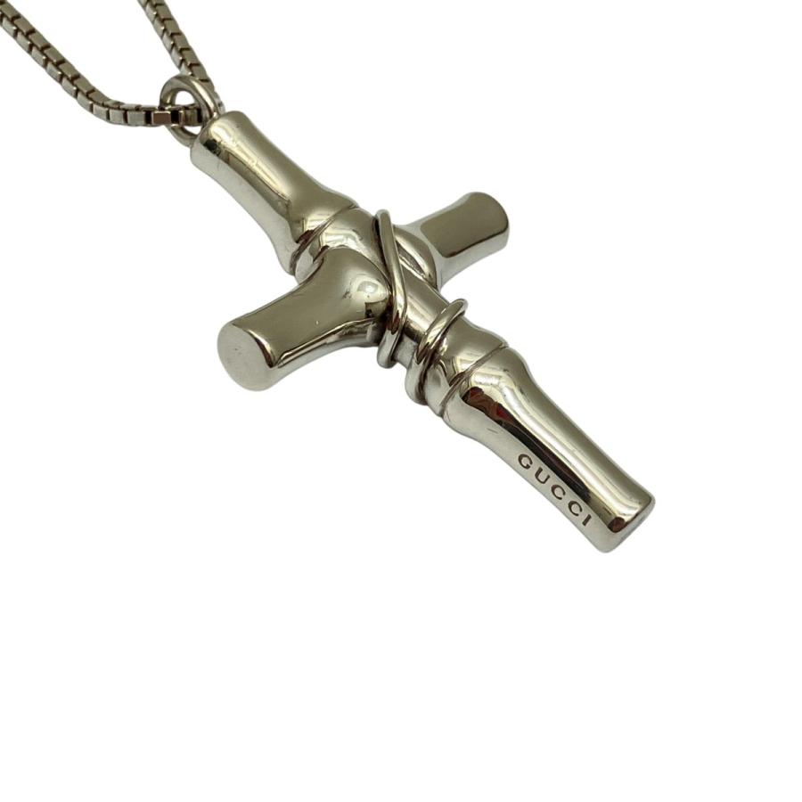 GUCCI（グッチ） バンブークロス ネックレス シルバー : カインドオル