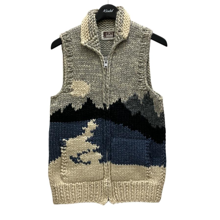 値下げ】LONG HOUSE Vintage カウチンニットベスト グレー サイズ：S 