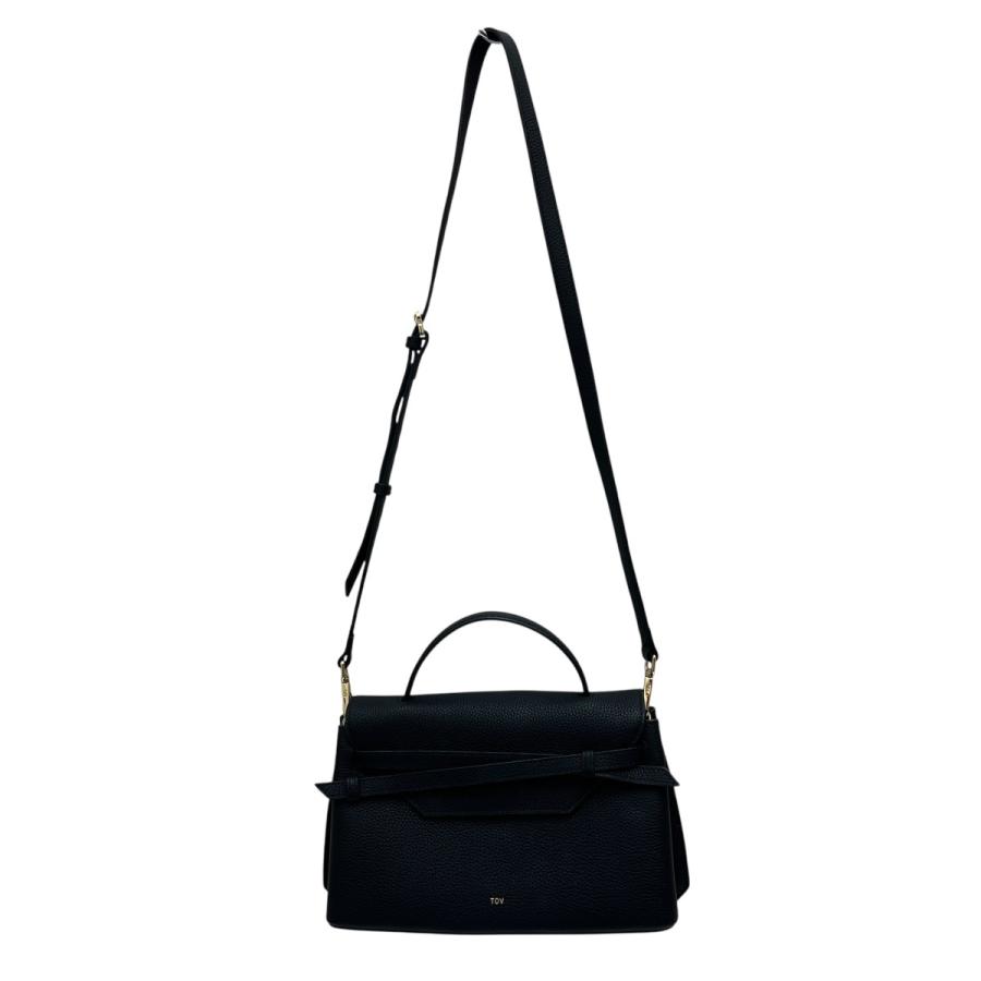 TOV トーヴ ショルダーバッグ　レザー　黒ブラック　シンプル上品　牛革 tov（トーヴ） ショルダーバッグ ブラック : カインドオルYahoo!店