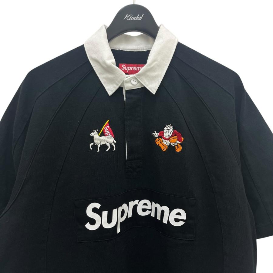 シュプリーム Supreme S S RUGBY ラガーシャツ ブラック サイズ：L_2