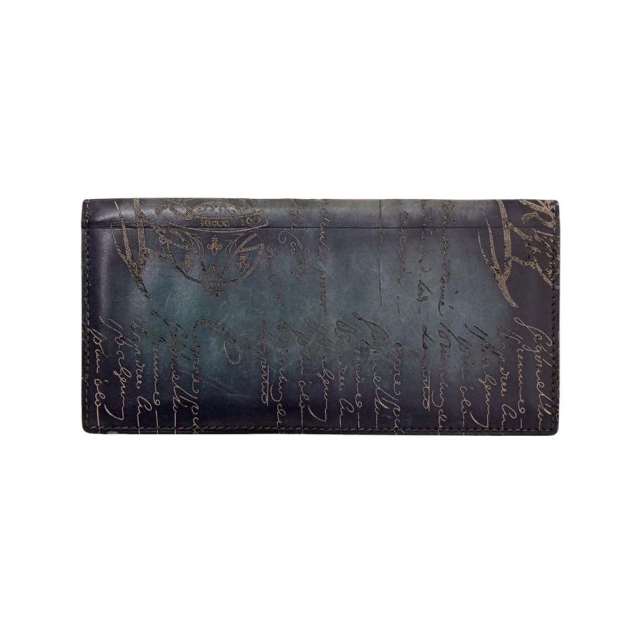 ベルルッティ　Berluti カリグラフィ　ストール　リバーシブル　カシミヤ Berluti ベルルッティ マフラー グレー系 ウール100 カリグラフィー