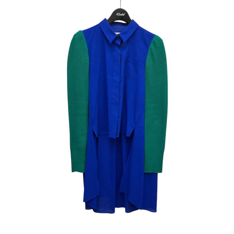 sacai（サカイ） ドッキングシャツ 21-05783 ブルー×グリーン