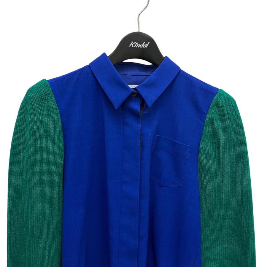 sacai（サカイ） ドッキングシャツ 21-05783 ブルー×グリーン