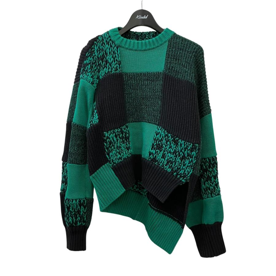 sacai（サカイ） アシンメトリーニット 22-05945 グリーン サイズ：1