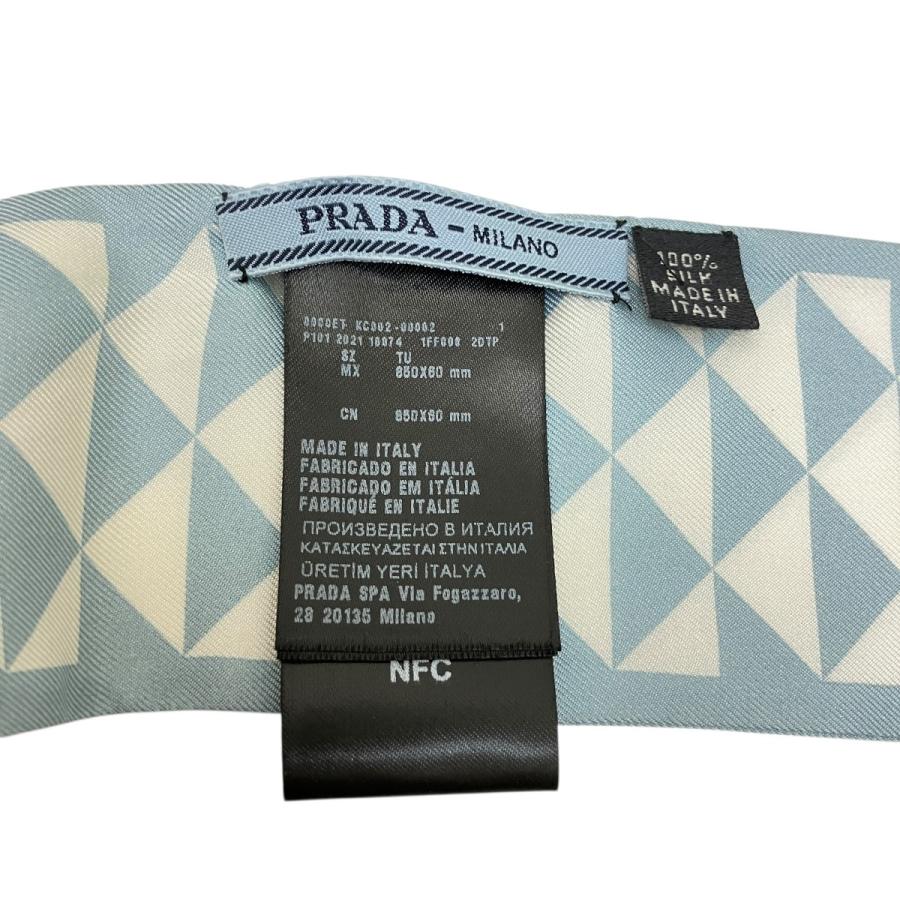 プラダ PRADA シルクスカーフ 1FF008 スカイブルー_5