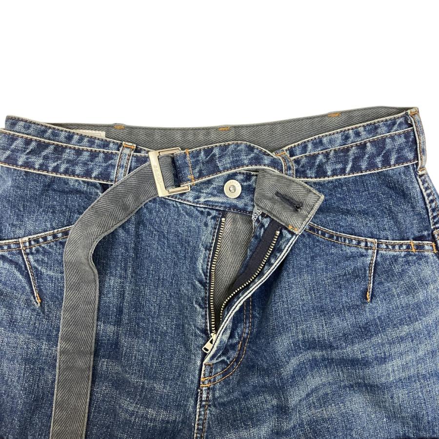 sacai（サカイ） 【値下げ】sacai ルテッドダブルニー ベルト付デニム