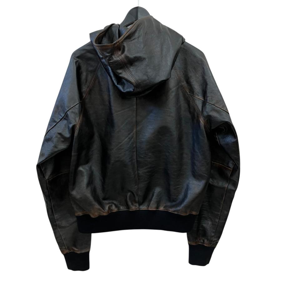 PRADA（プラダ） ナッパレザー フーディー レザープルオーバーパーカー