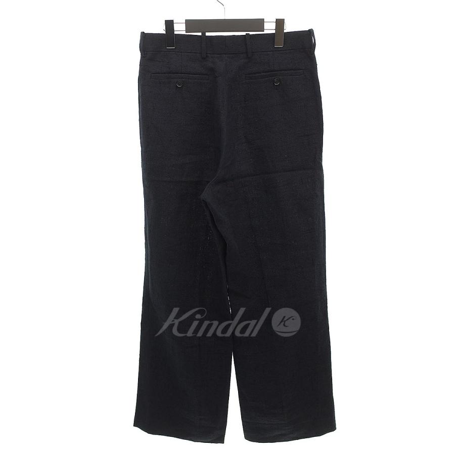AURALEE 21SS ダークネイビー スラックス サイズ3 AURALEE 【19SS LINEN SILK SUMMER TWEED SLACKS】ネップ加工