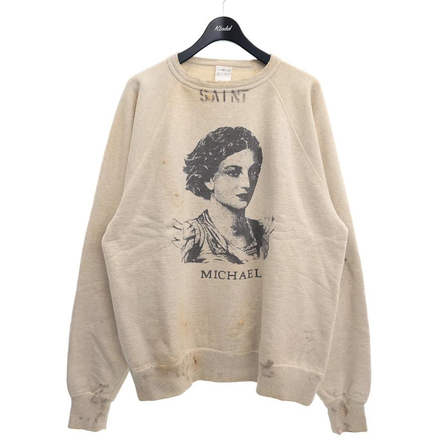 SAINT MICHAEL 【21SS SWEAT SHIRT】汚れ／ダメージ加工クルーネック 