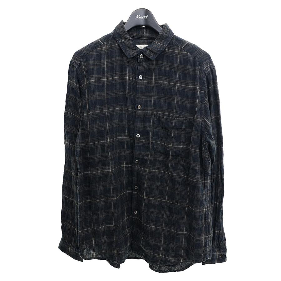 nestrobe confect 【02193-0053】起毛リネンチェックレギュラーカラー 