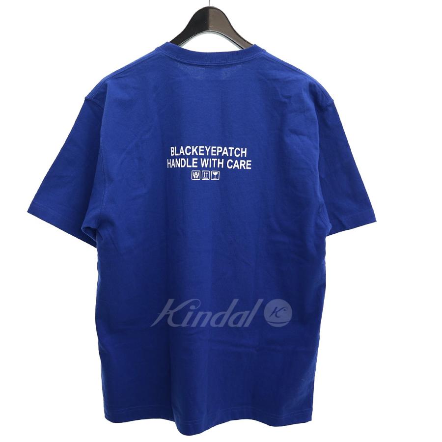 ブラックアイパッチ BlackEyePatch 取扱注意 プリントTシャツ ブルー 