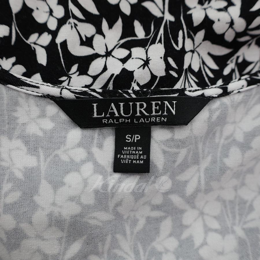 【値下げ】LAUREN RALPH LAUREN ウエストローブ　フェイクカシュクール花柄ブラウス ホワイト×ブラック サイズ：S (明石店)｜kindal｜07