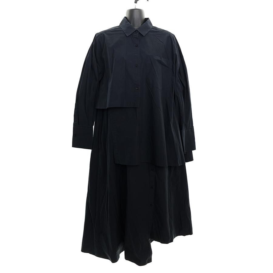 ENFOLD レイヤードワンピースブラック38 シャツ