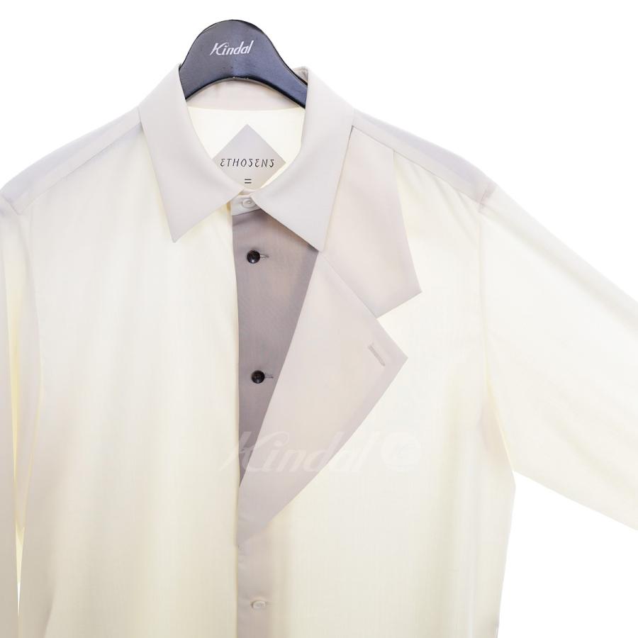 値下げ】ETHOSENS サマーウールテーラーカラーシャツ Tailorcollar 