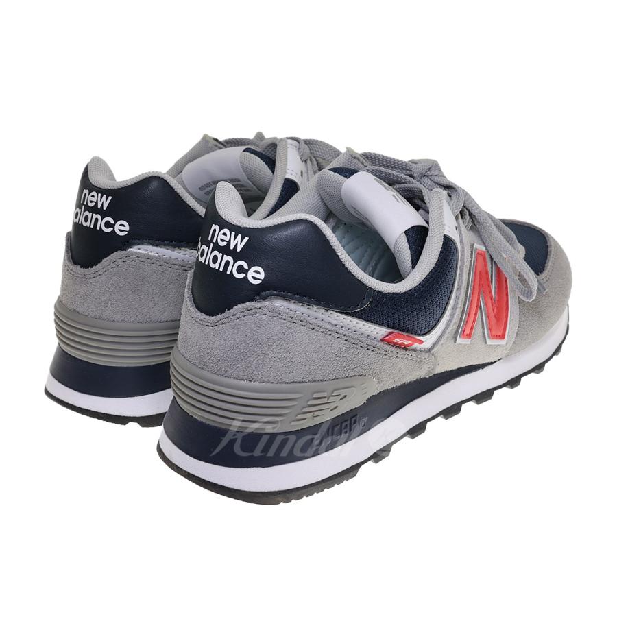 ニューバランス NEW BALANCE ML574SO2　スニーカー グレー／ネイビー／レッド サイズ：23ｃｍ｜kindal｜02