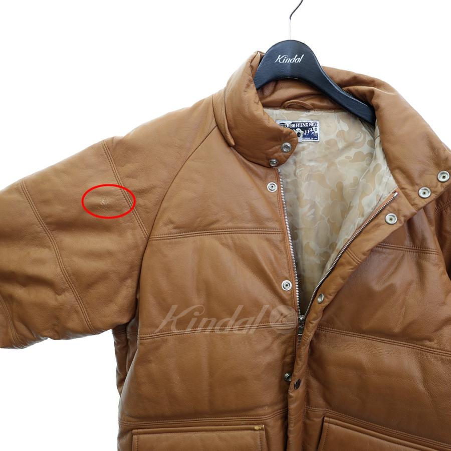 A BATHING APE 【値下げ】A 2WAYフーデッドレザーダウンジャケット 