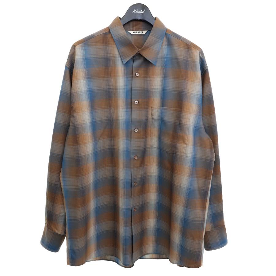 AURALEE オーラリー SUPER LIGHT WOOL CHECK SHIRT サマーウール 