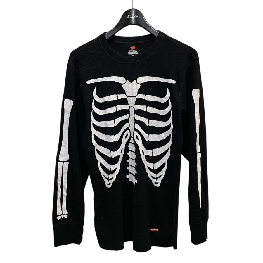 Supreme　Hanes　サーマル　総柄　ブラック　Lサイズ Hanes ヘインズ×シュプリーム Hanes×Supreme サーマルカットソー