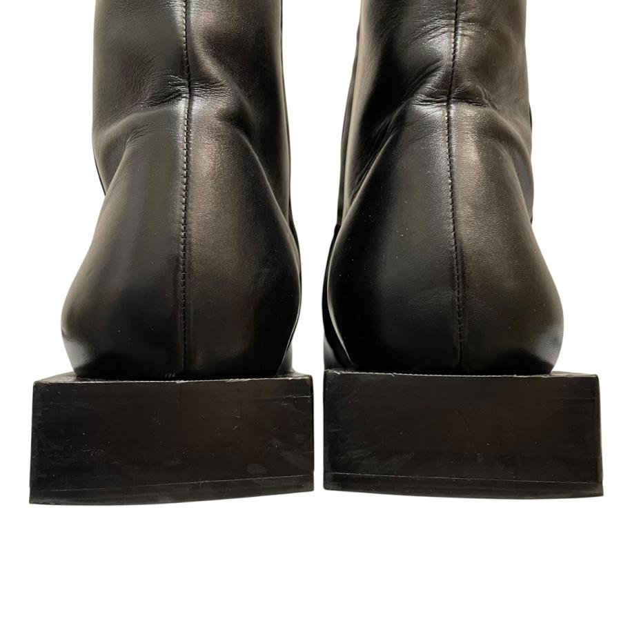 [BALENCIAGA] リムブーティ サイドジップ パテントレザーブーツ 37 BALENCIAGA バレンシアガ FLAT RIM BOOTIE BBロゴプレート