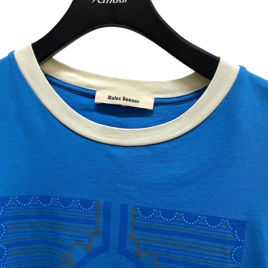 値下げ】WALES BONNER HORIZON BLUE リンガーTシャツ ブルー サイズ：S