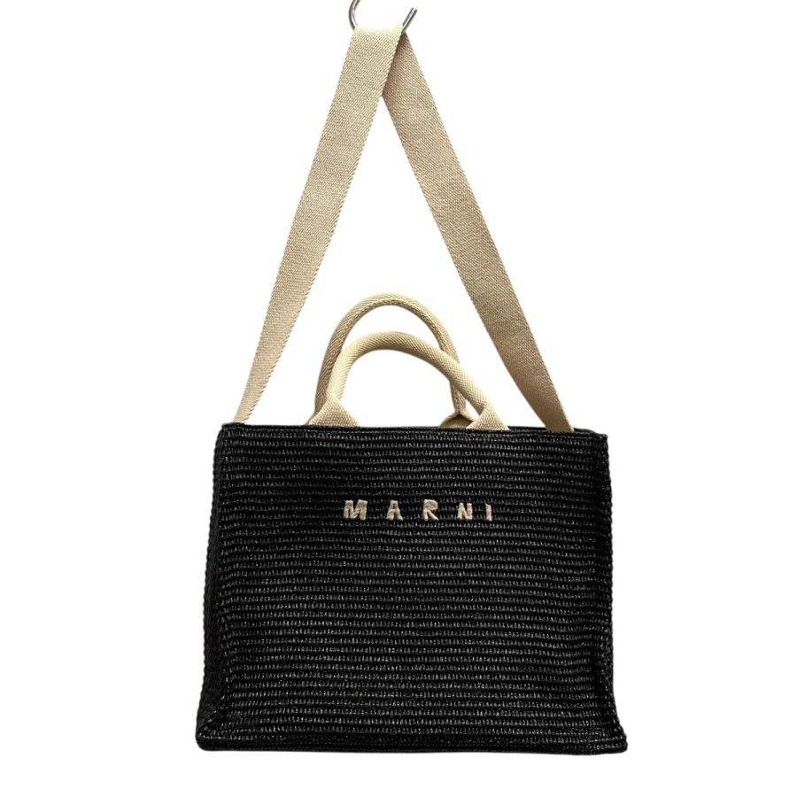 MARNI マルニ ラフィア キャンバス 2WAY ハンドバッグ ショルダー MARNI（マルニ） 【値下げ】MARNI ラフィアハンドバッグ 2WAY