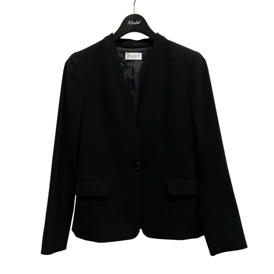 PLST ノーカラー ブラックジャケット PLST（プラステ） ノーカラージャケット 12-9304000 ブラック サイズ