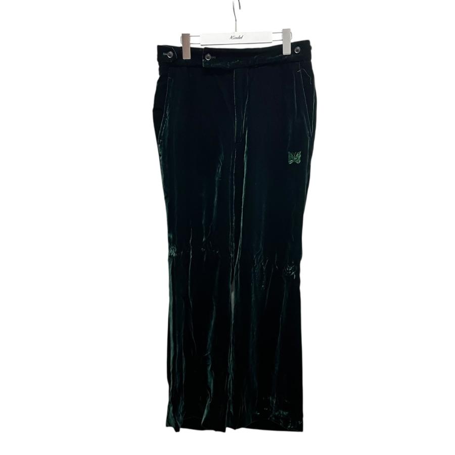 needles ストレートS ブラック×グリーンラメ　黒　ベロア　ニードルズ Needles（ニードルス） ニードルズ ベロアパンツ グリーン サイズ：S