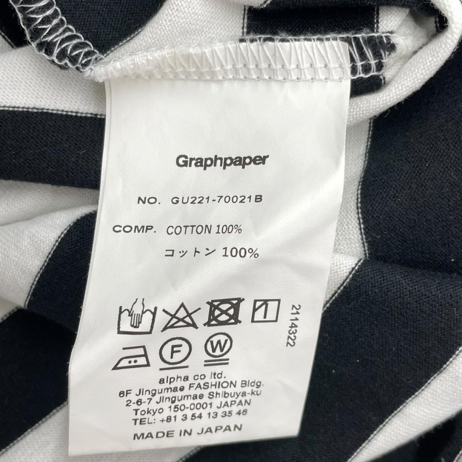 グラフペーパー Graphpaper ボーダーTシャツ GU221-70021B ブラック