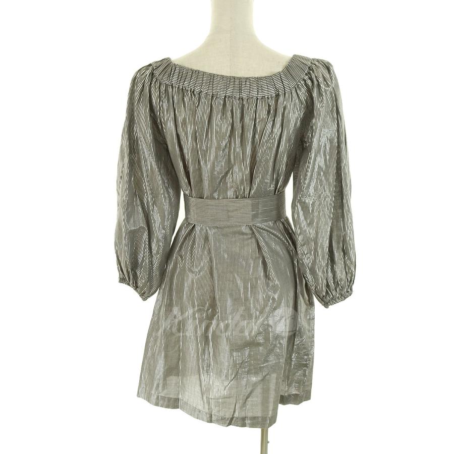 11月2日値下 Paul Joe メタリックストライプワンピース シルバー サイズ 36 和歌山店 ブランド古着カインドオル 通販 Yahoo ショッピング