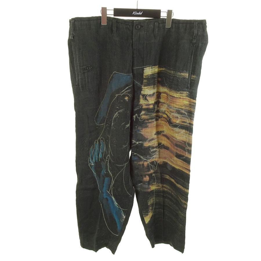 値下げ】YOHJI YAMAMOTO pour homme 変形片玉Pプリントパンツ 20SS