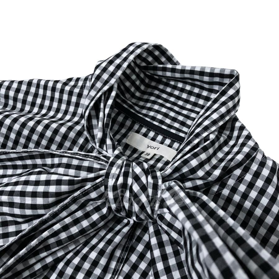 ヨリ yori ギンガムビックリボンパフスリーブブラウス YR221-155AW