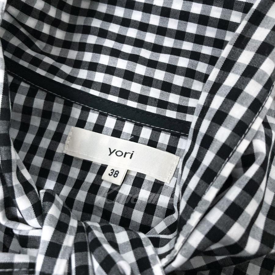 ヨリ yori ギンガムビックリボンパフスリーブブラウス YR221-155AW