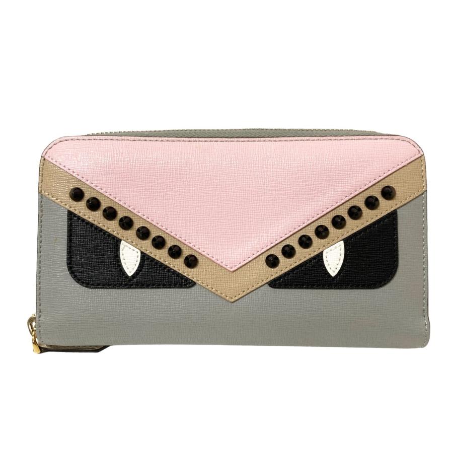 FENDI 【値下げ】FENDI BAG BUGS 長財布 ピンク×グレー サイズ 