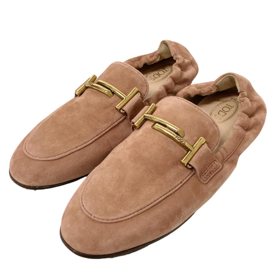 値下げ】TOD`S Double T Loafers スウェードローファー ピンク サイズ 