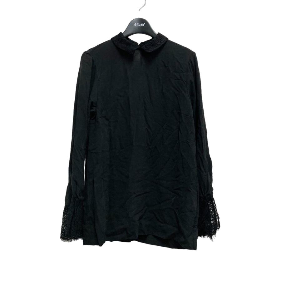 値下げ】THIRD MAGAZINE 襟レースシルクジョーゼットブラウス  